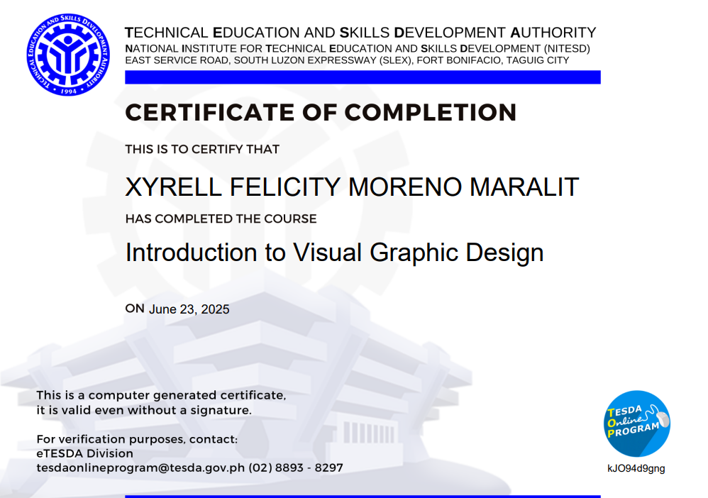 Visual Graphic Design Certificate
